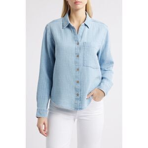 NWT Beachlunchlounge Connie Cotton Gauze Button-Up Shirt XL